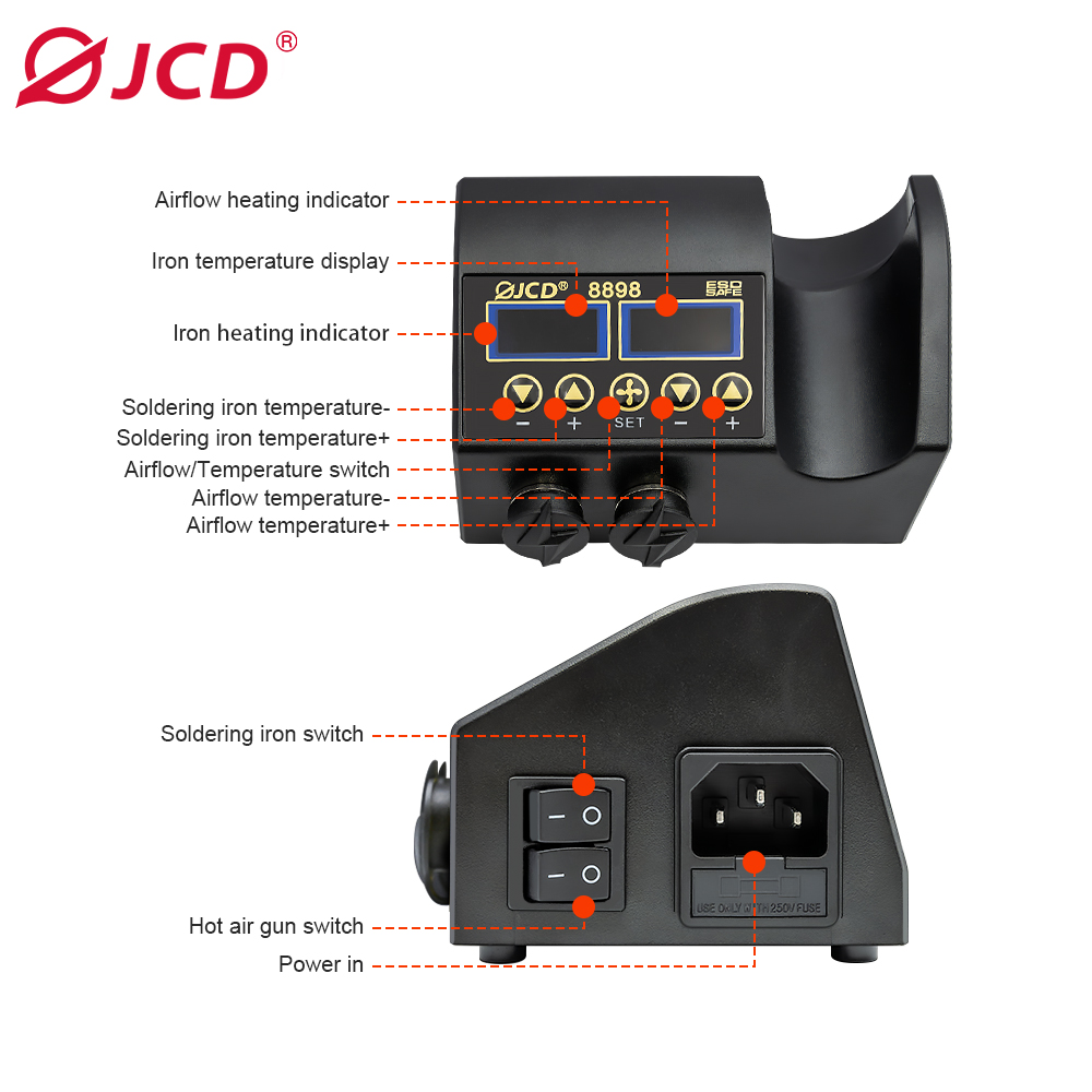 JCD 8898 750W 납땜 스테이션 2 in 1 L - 2 In 1 Soldering Rework Station 750W 리뷰 및 가격